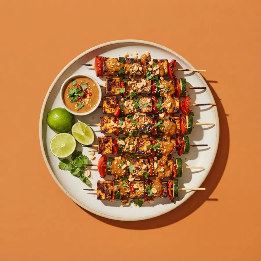 Brochettes de tofu sauce satay