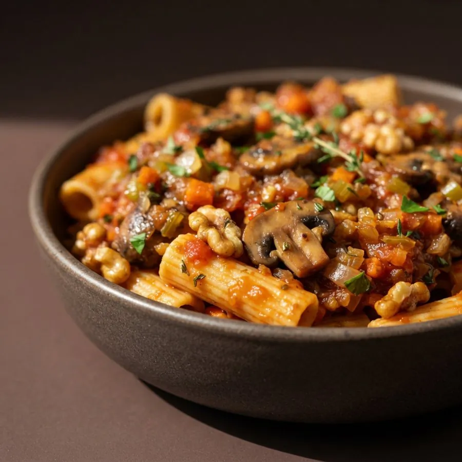 Ragu de cogumelo e nozes com macarrão, foto 2