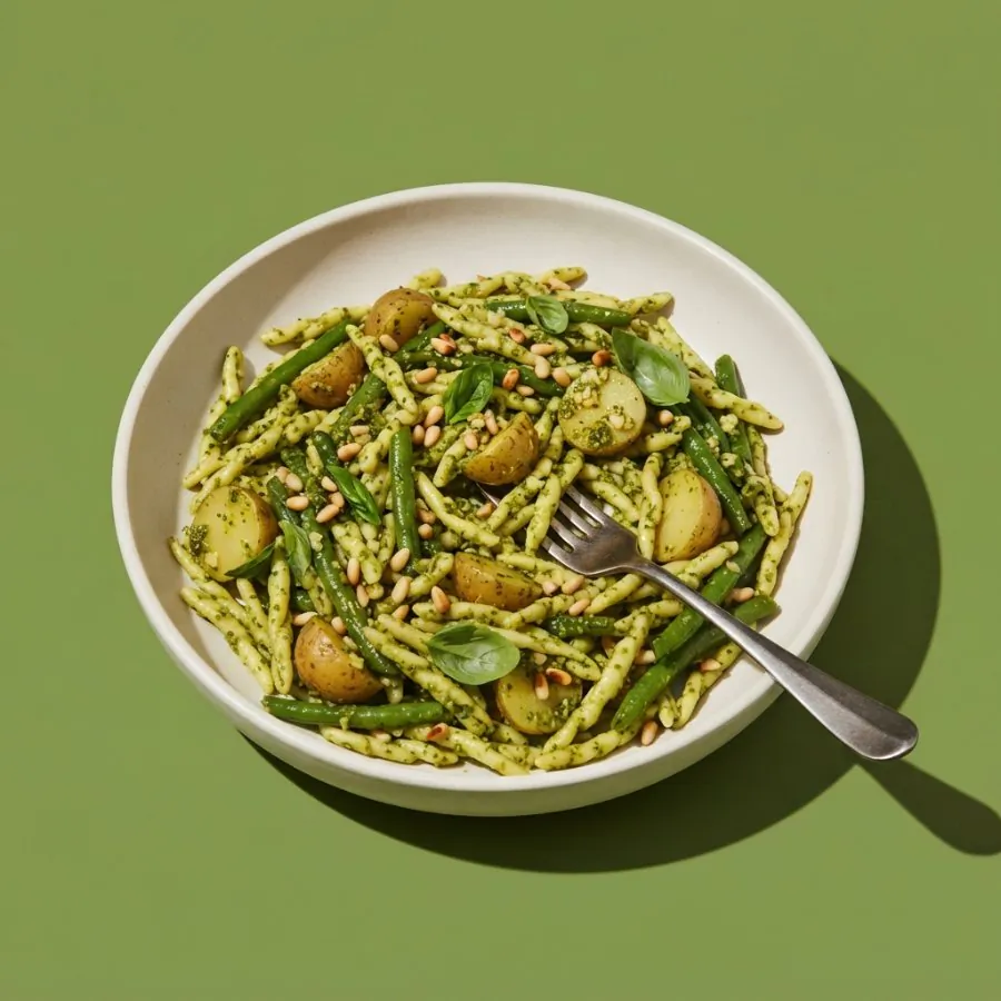 Pâtes au pesto, haricots verts et pommes de terre, photo 3