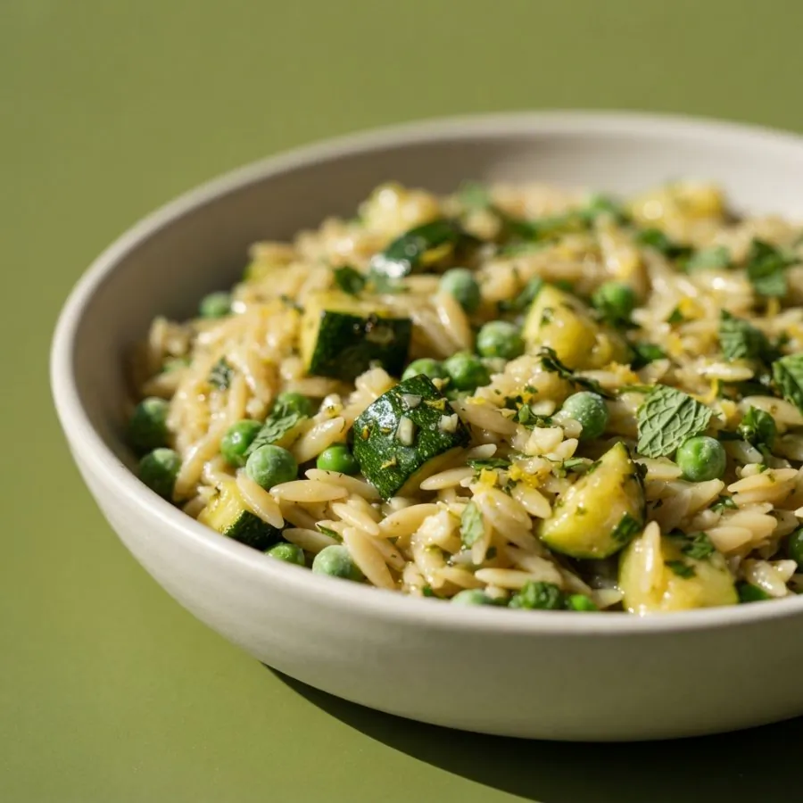 Orzo con calabacín y limón en una sola olla, foto 2