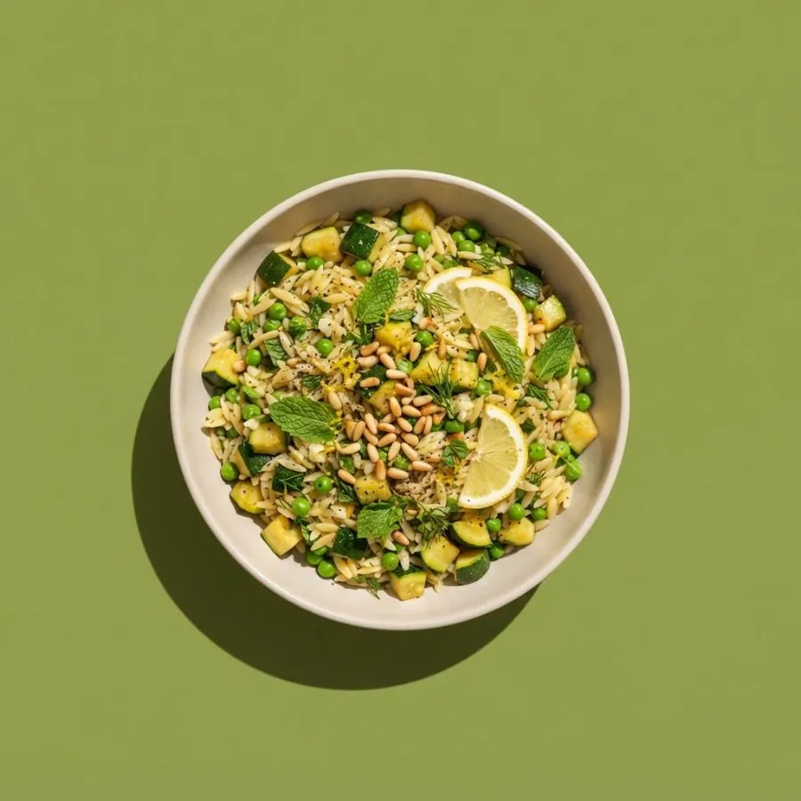 Orzo con calabacín y limón en una sola olla