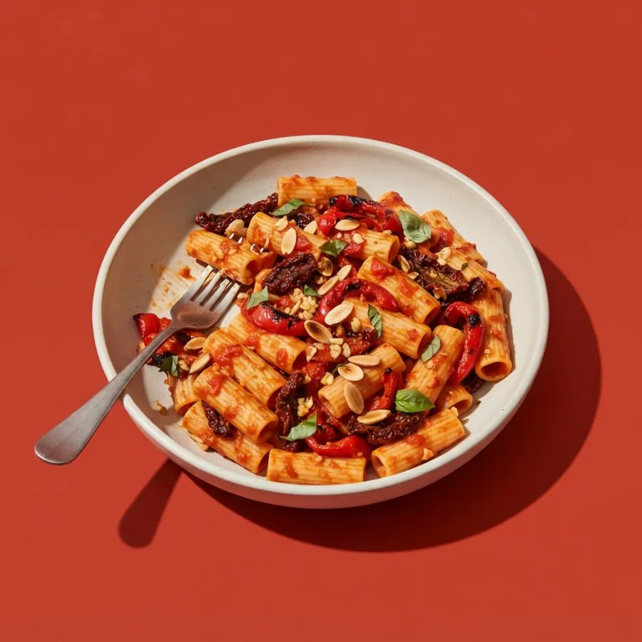 Pasta con pimientos asados y tomates secos, foto 3