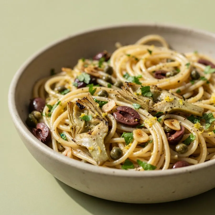 Artichoke, lemon and olive pasta, photo 2