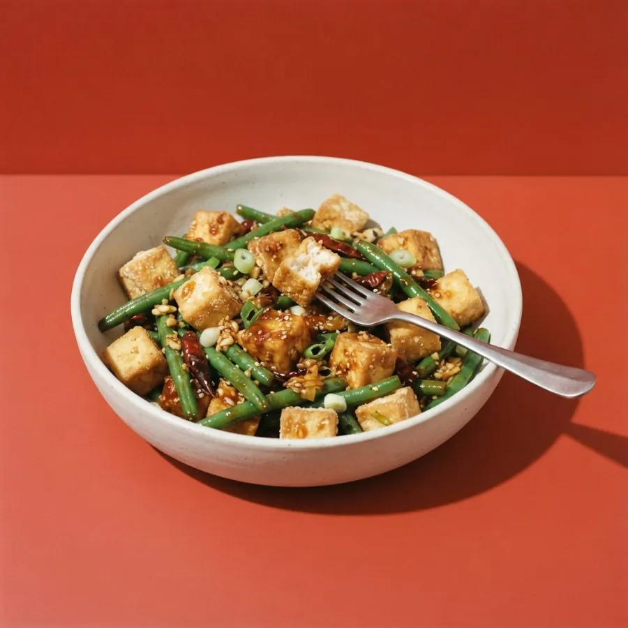 Tofu croustillant au piment et aux haricots verts, photo 3