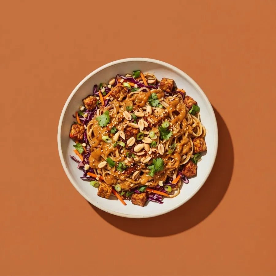 Satay-Nudeln mit Tempeh