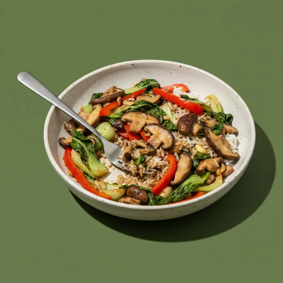 Funghi e pak choi saltati alle cinque spezie, foto 3