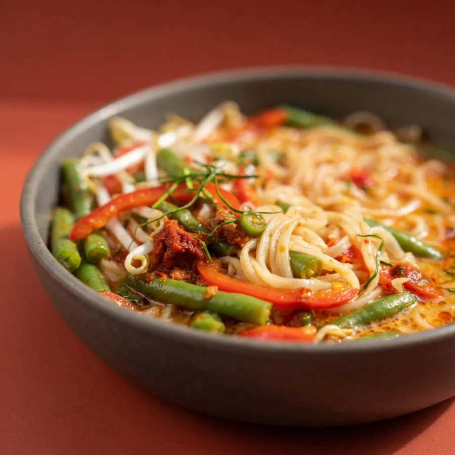 Nouilles au curry rouge et aux haricots verts, photo 2