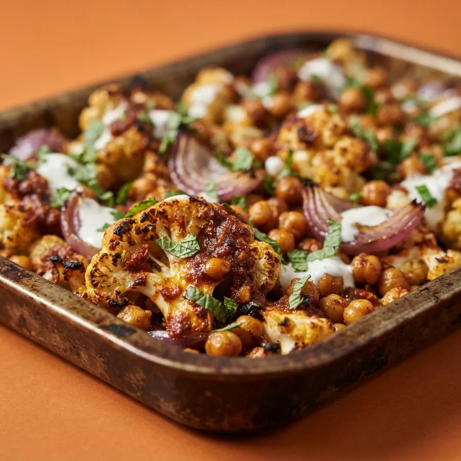 Harissa cauliflower and chickpea traybake, photo 2