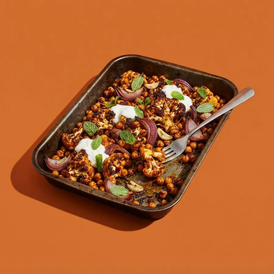 Harissa cauliflower and chickpea traybake, photo 3