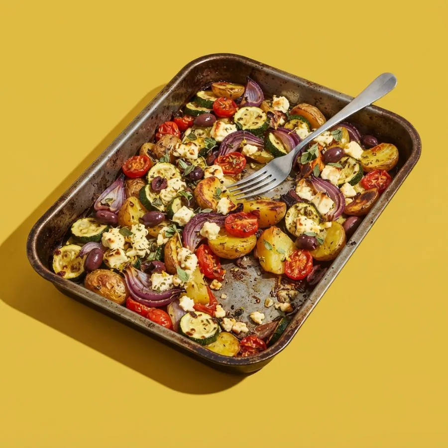Bandeja de patatas al limón y orégano con feta, foto 3