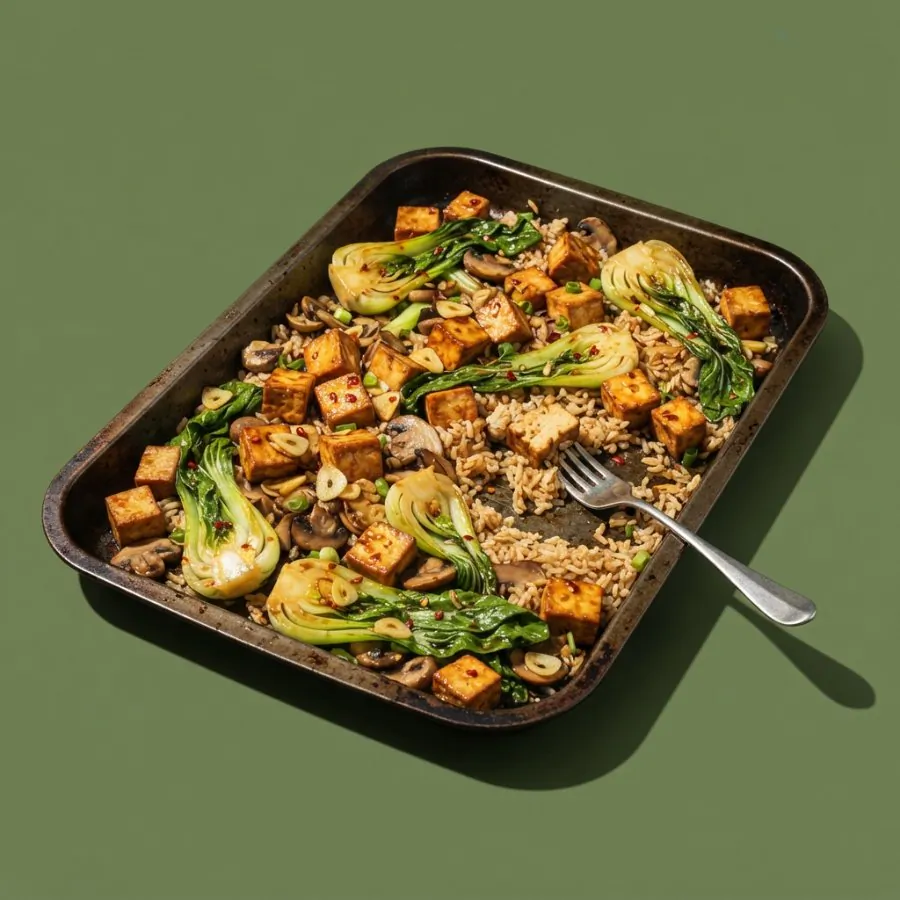Teglia di tofu alla soia e zenzero con pak choi, foto 3