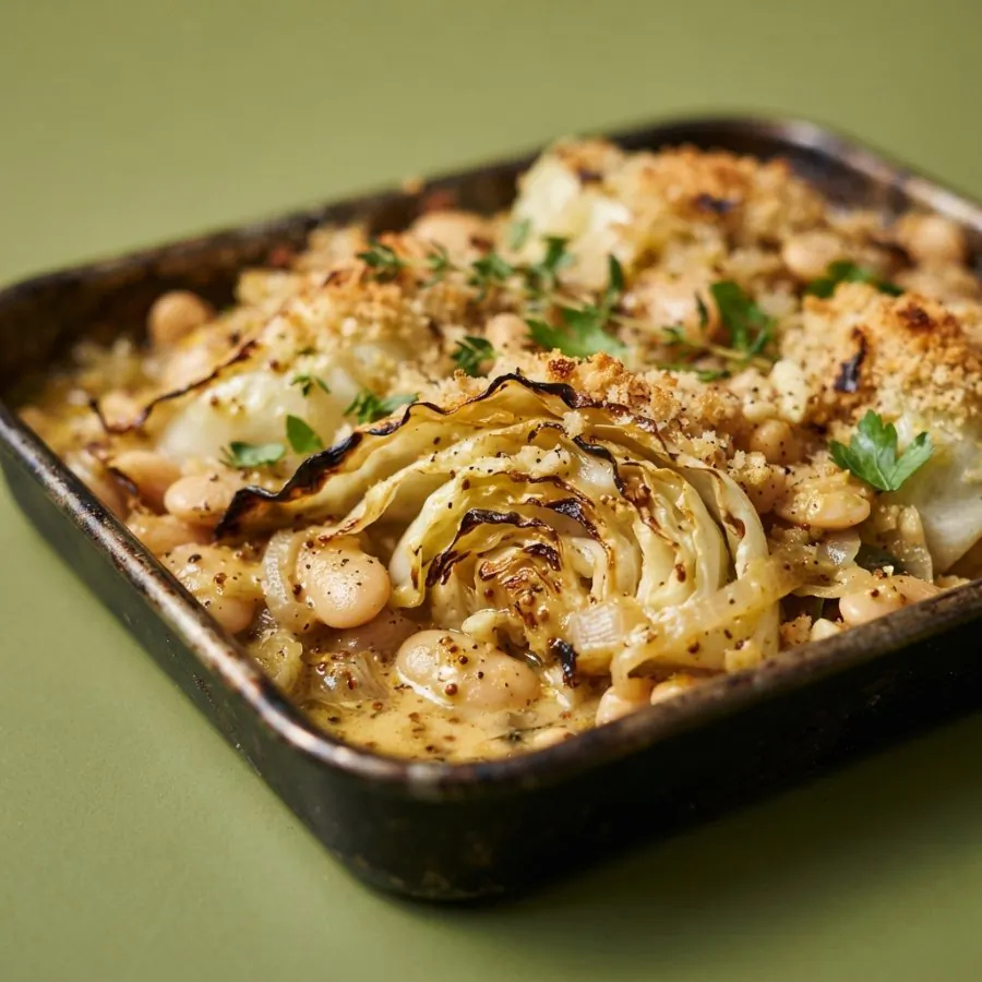 Roast cabbage wedges with butter beans and mustard, photo 2