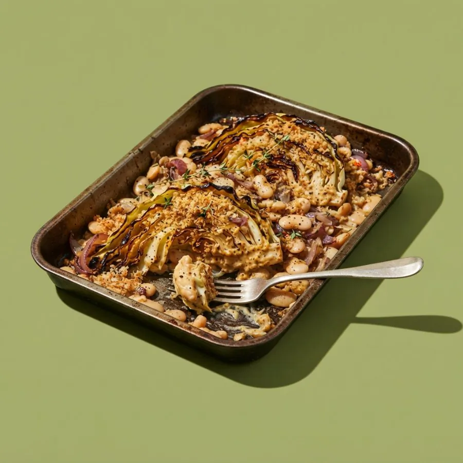 Roast cabbage wedges with butter beans and mustard, photo 3