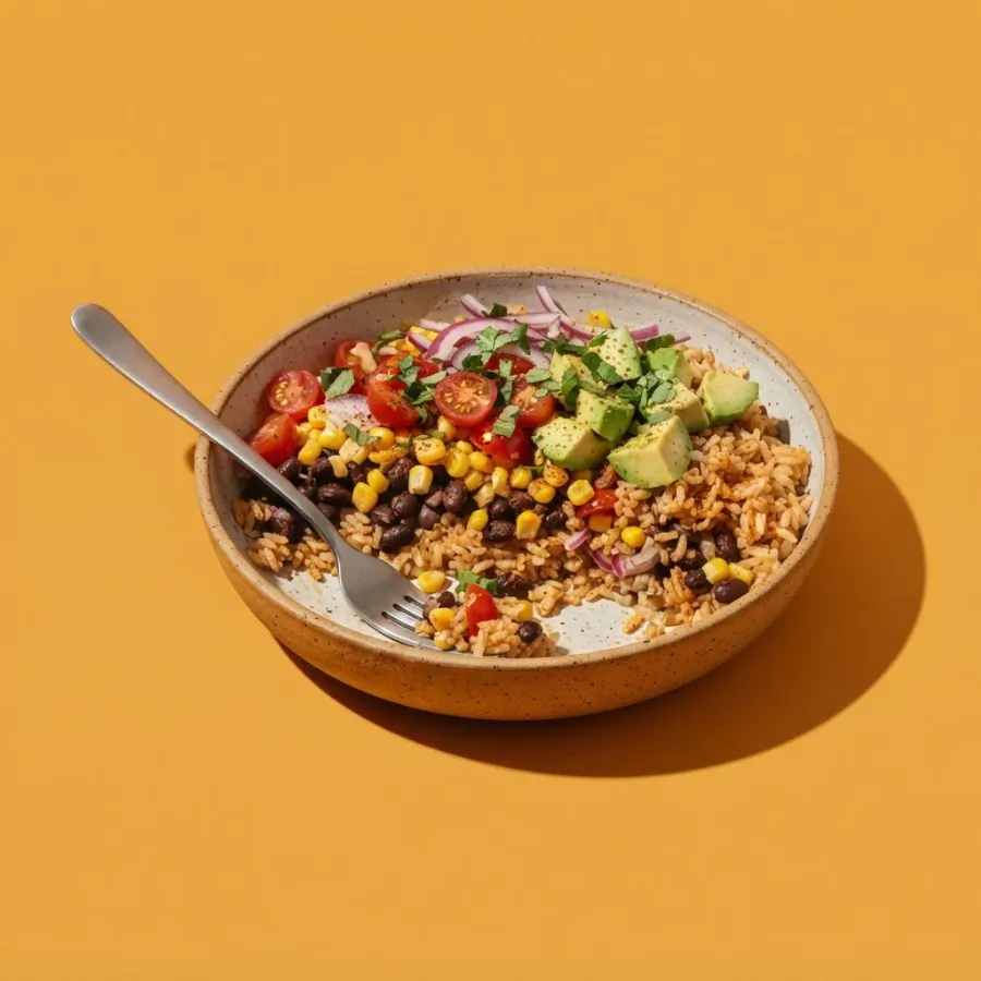 Burrito bowl de feijão-preto e milho, foto 3