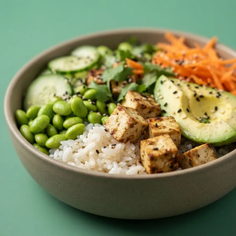 Bol de riz au tofu, aux edamame et à l'avocat, photo 2