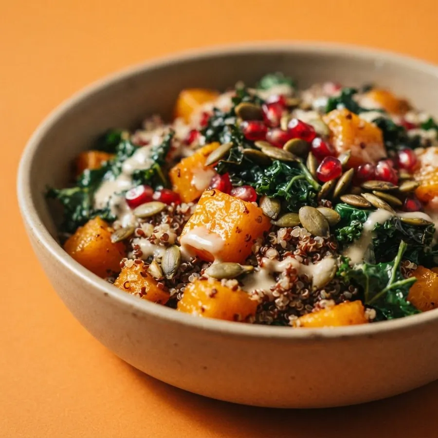 Bol de calabaza asada y quinoa con tahini, foto 2