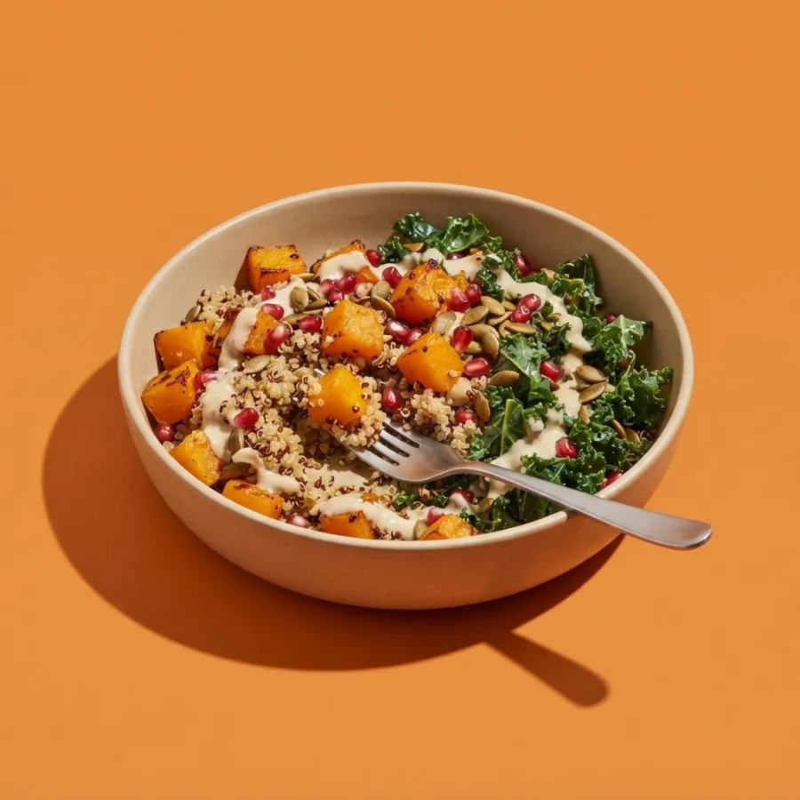 Bol de calabaza asada y quinoa con tahini, foto 3