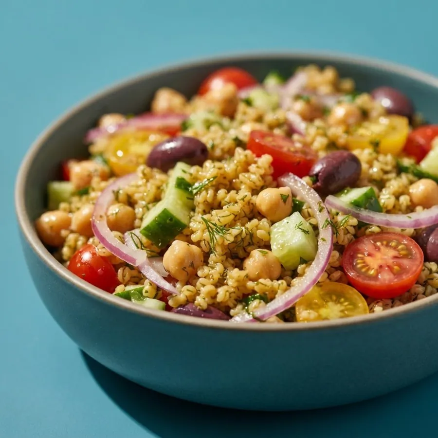 Bowl de trigo bulgur estilo grego, foto 2