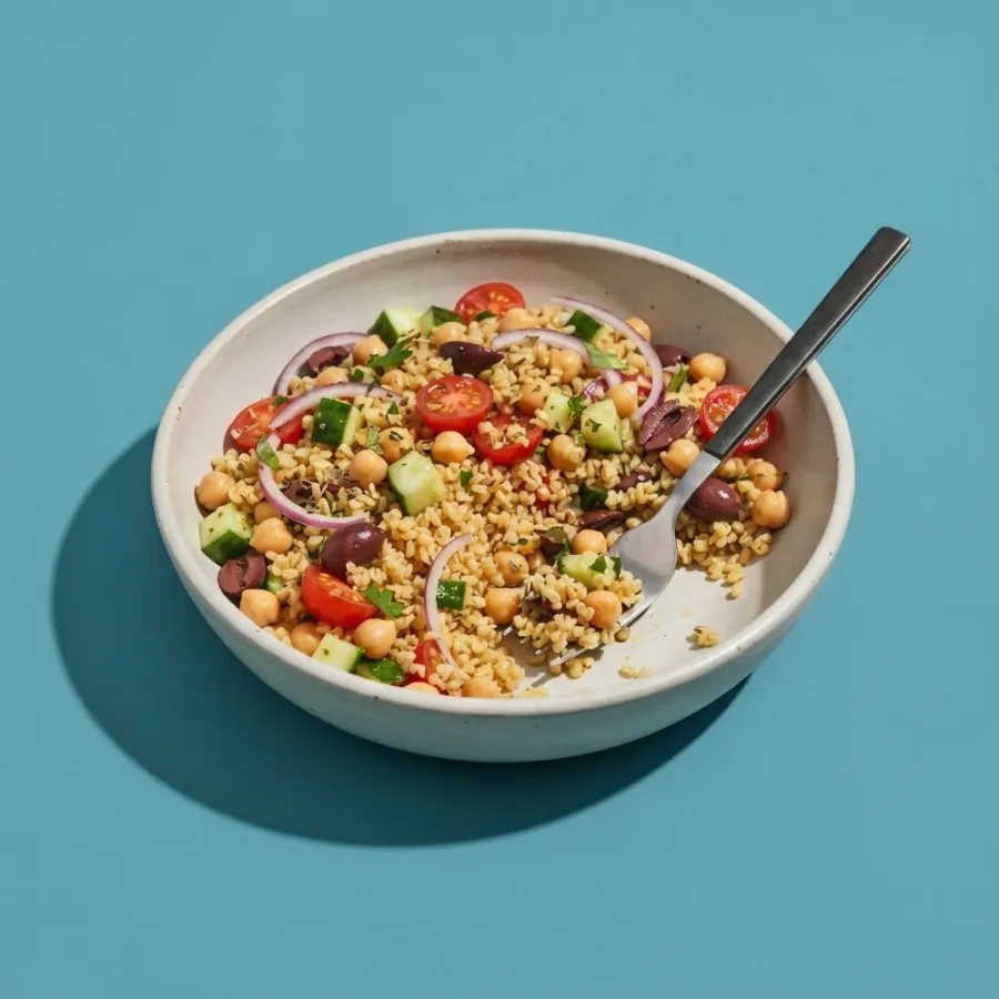 Bowl de trigo bulgur estilo grego, foto 3