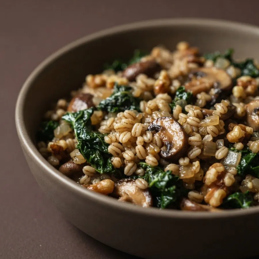 Graupen-Bowl mit Champignons und Grünkohl, Foto 2