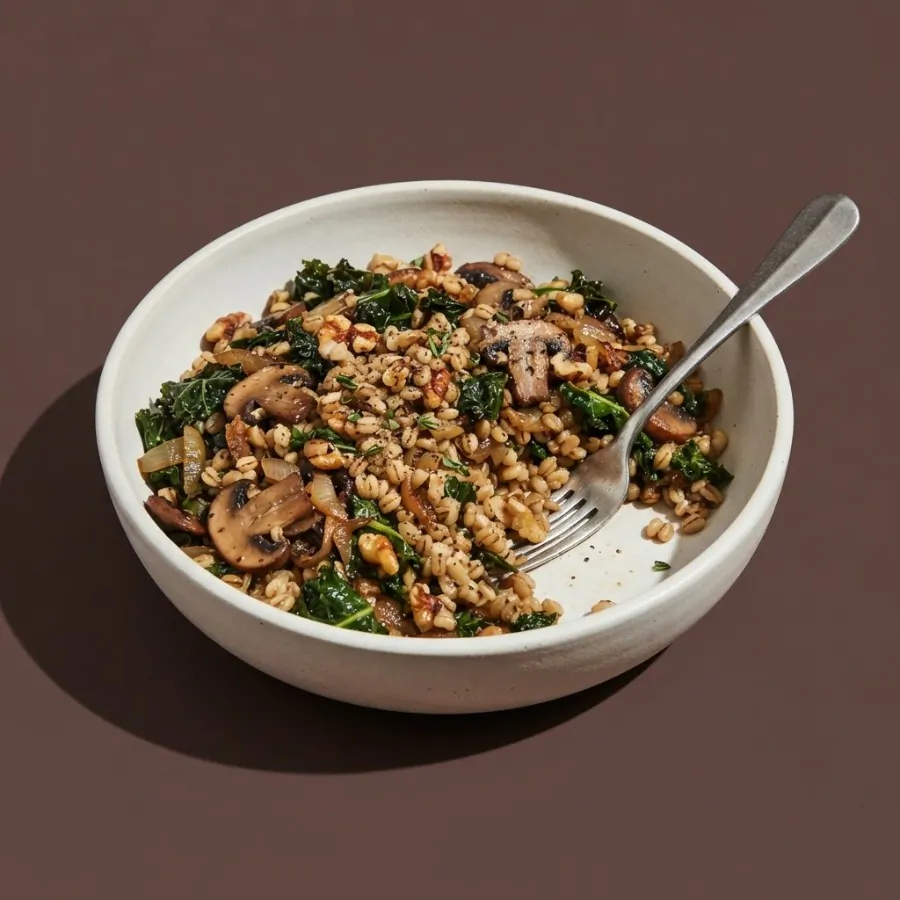Graupen-Bowl mit Champignons und Grünkohl, Foto 3