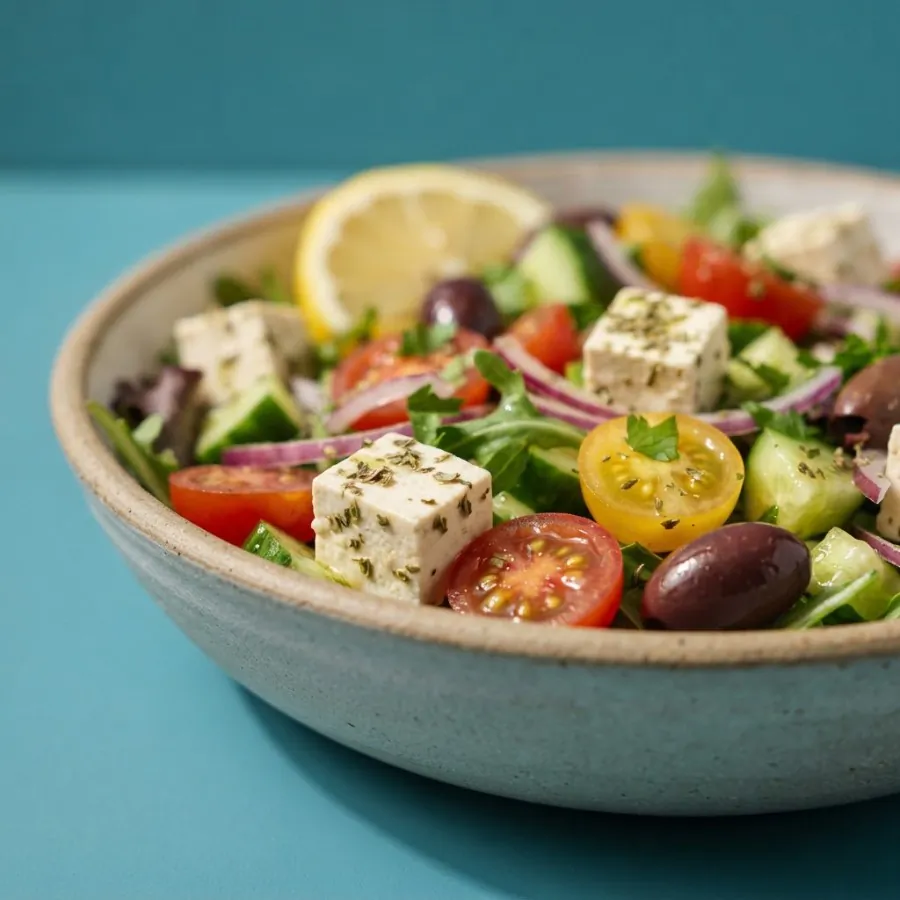 Griechischer Salat mit Tofu-Feta, Foto 2