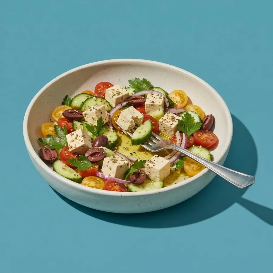Griechischer Salat mit Tofu-Feta, Foto 3