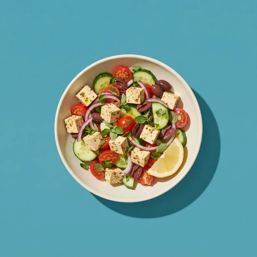Griechischer Salat mit Tofu-Feta