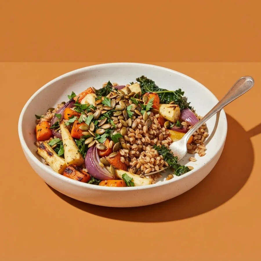 Roast root vegetable and farro bowl, photo 3