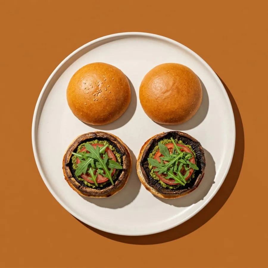 Portobello mushroom burgers with pesto