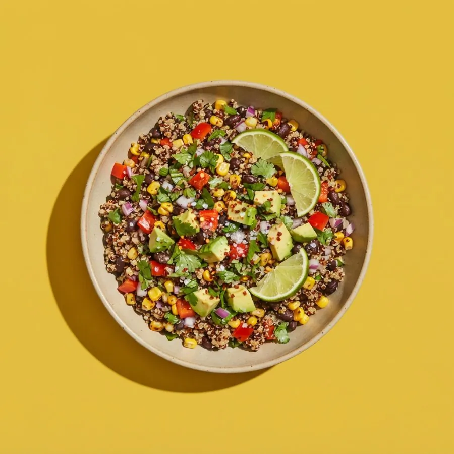 Quinoa, black bean and corn salad