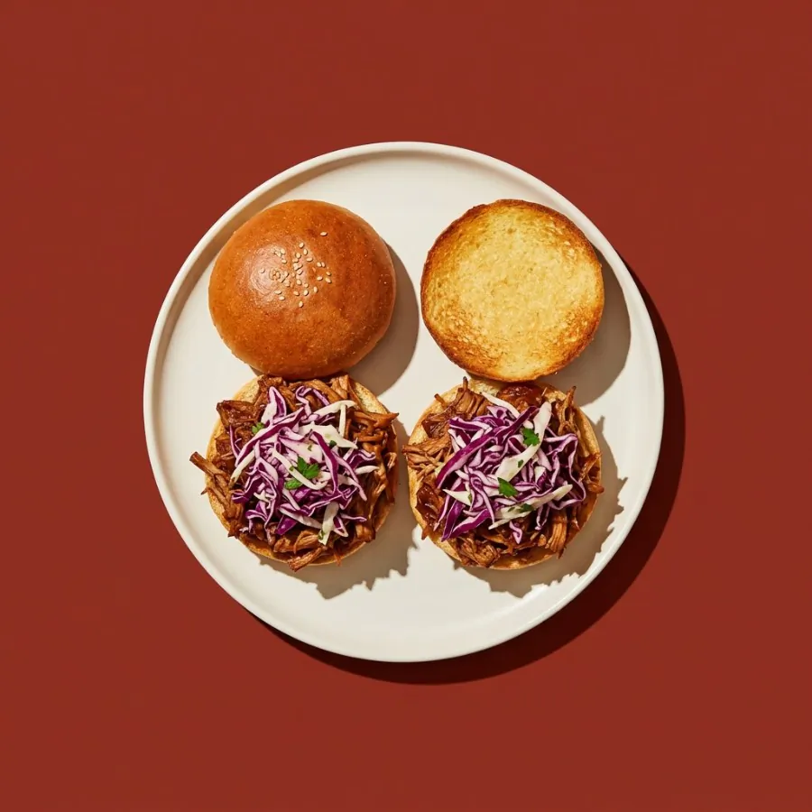 BBQ jackfruit buns with slaw