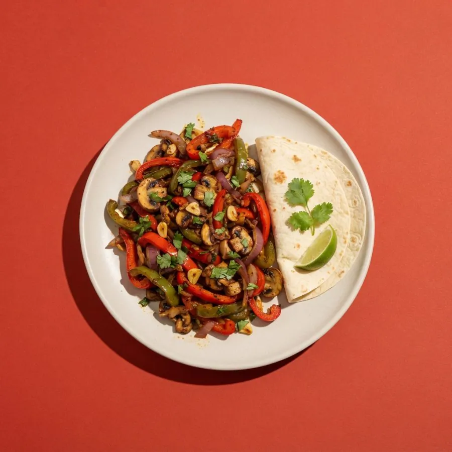Fajitas aux poivrons et aux champignons