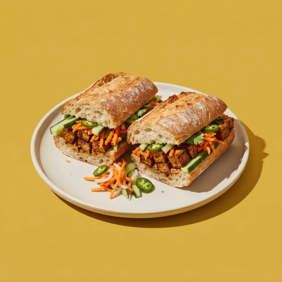 Baguettes au tofu laqué et carotte marinée, photo 3