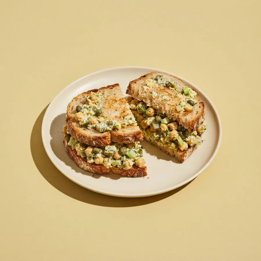 Panini con ceci schiacciati e capperi