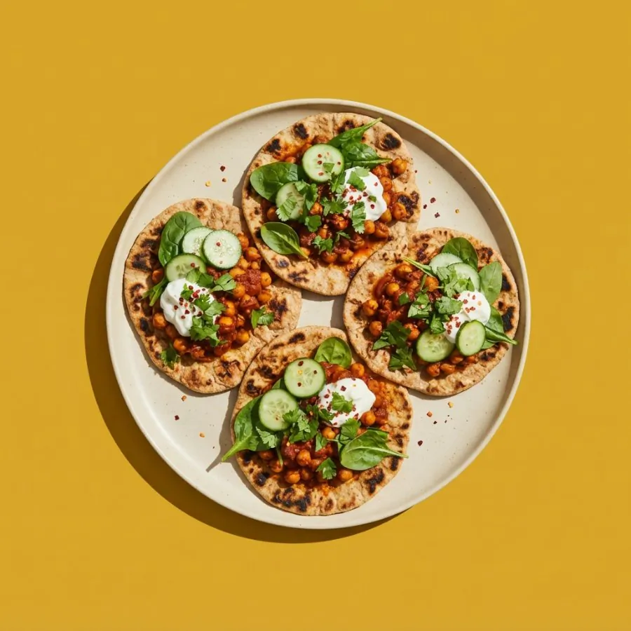 Tikka chickpea flatbreads