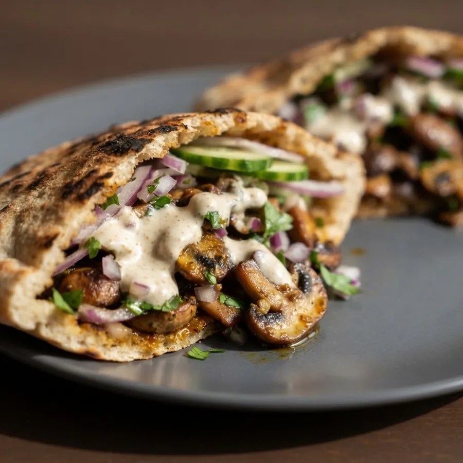 Pita ai funghi speziati con tahina, foto 2