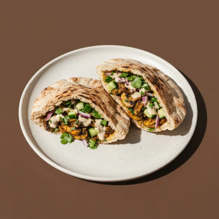 Pita ai funghi speziati con tahina, foto 3