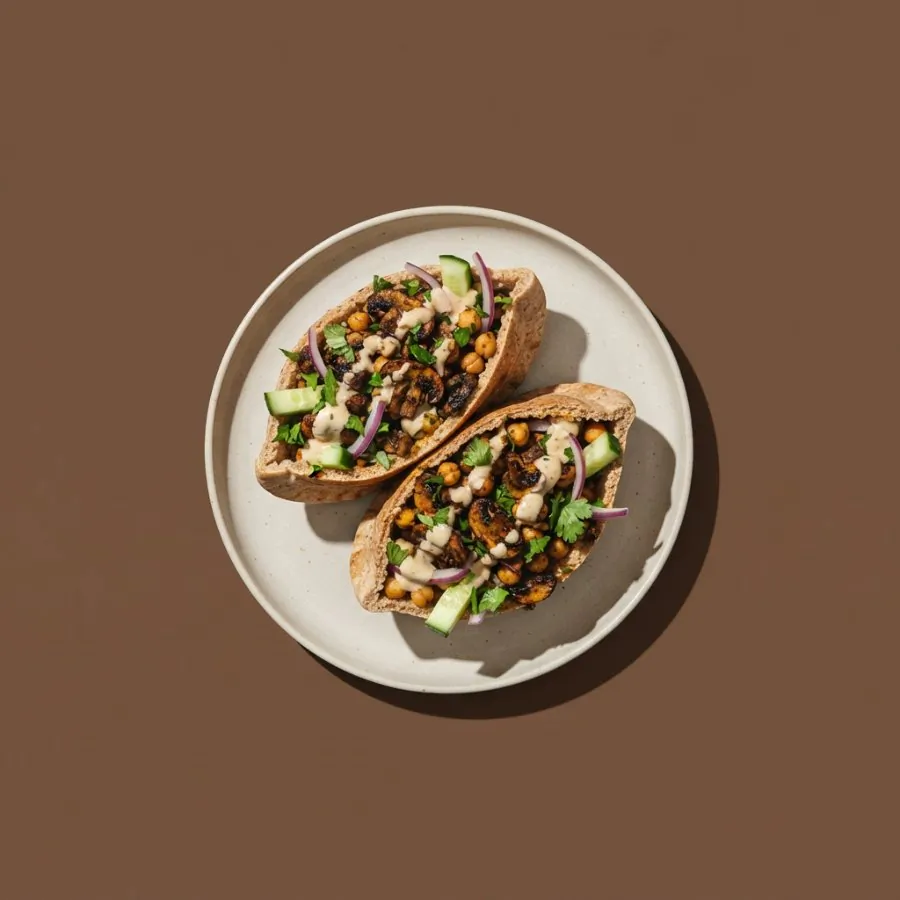 Pita ai funghi speziati con tahina