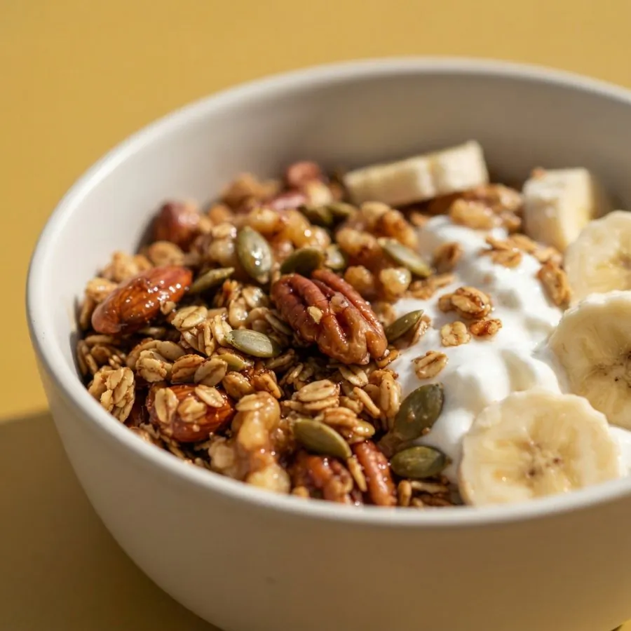 Granola aux noix et au sirop d'érable, avec du yaourt, photo 2
