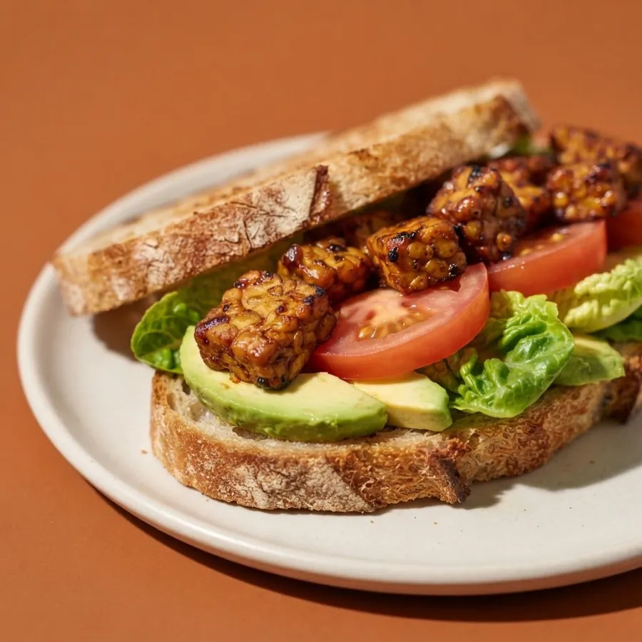 Panino con tempeh affumicato, avocado e pomodoro, foto 2
