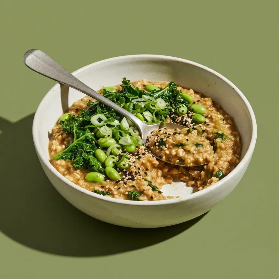 Savoury miso porridge with greens, photo 3
