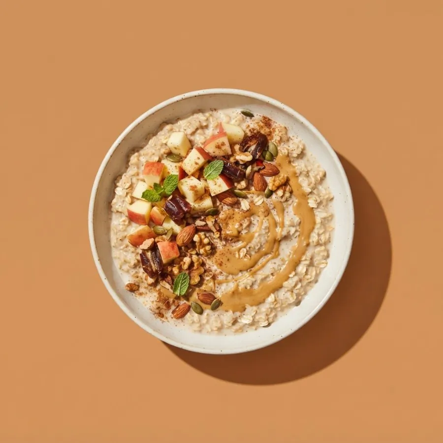 Porridge aux pommes, aux dattes et au tahini
