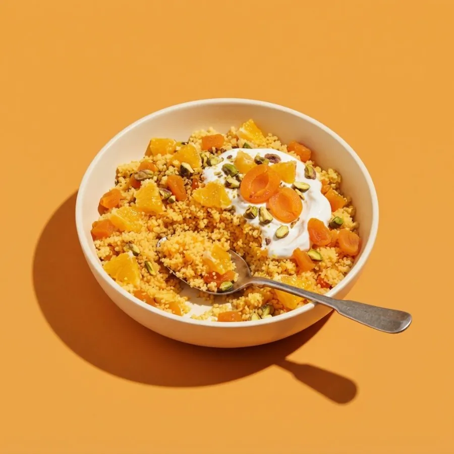 Cuscús de desayuno con naranja y orejones, foto 3