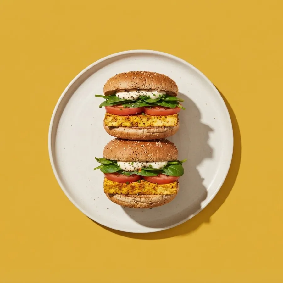 Panini da colazione con tofu e pomodoro