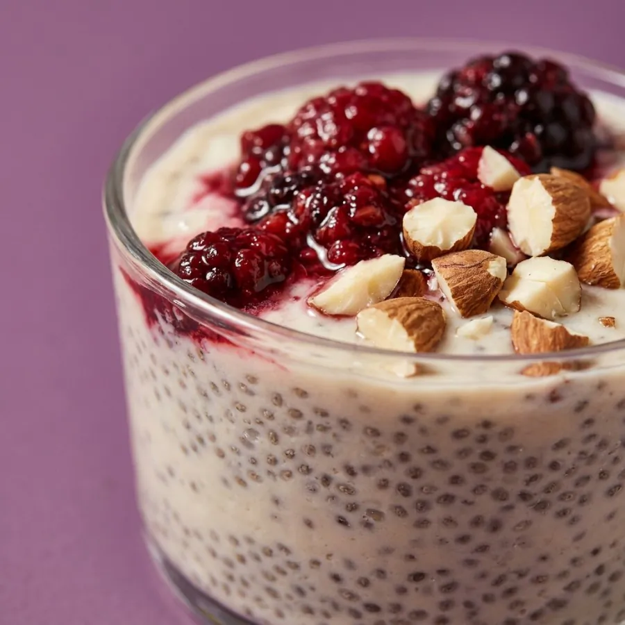 Pots de chia au yaourt au coco et aux fruits rouges, photo 2