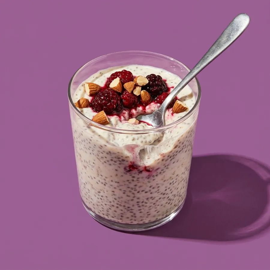 Pots de chia au yaourt au coco et aux fruits rouges, photo 3