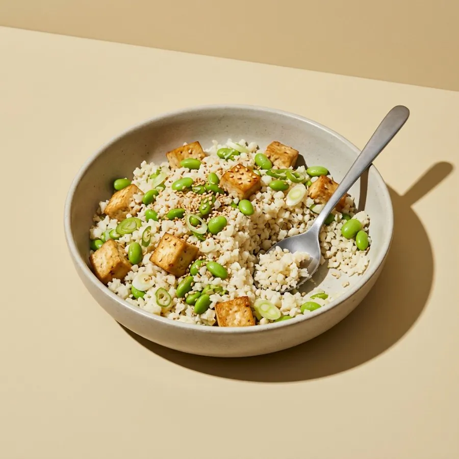 Riz de chou-fleur au tofu et aux edamame, photo 3