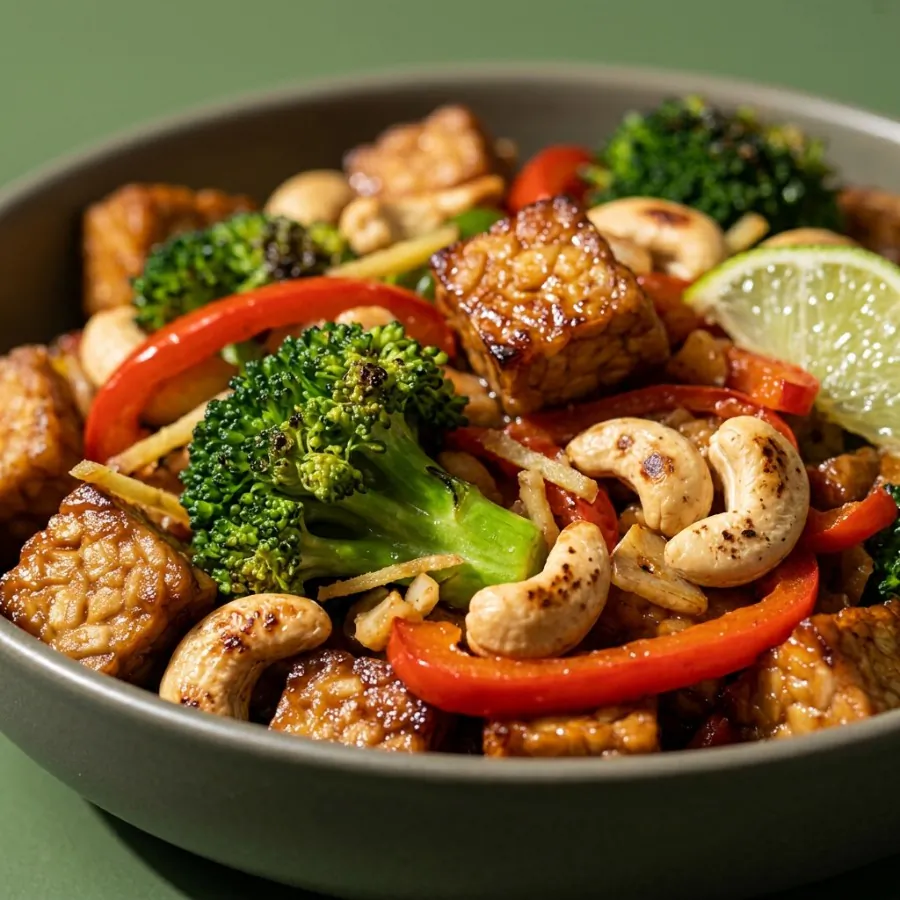 Tempeh, broccoli and cashew stir-fry, photo 2