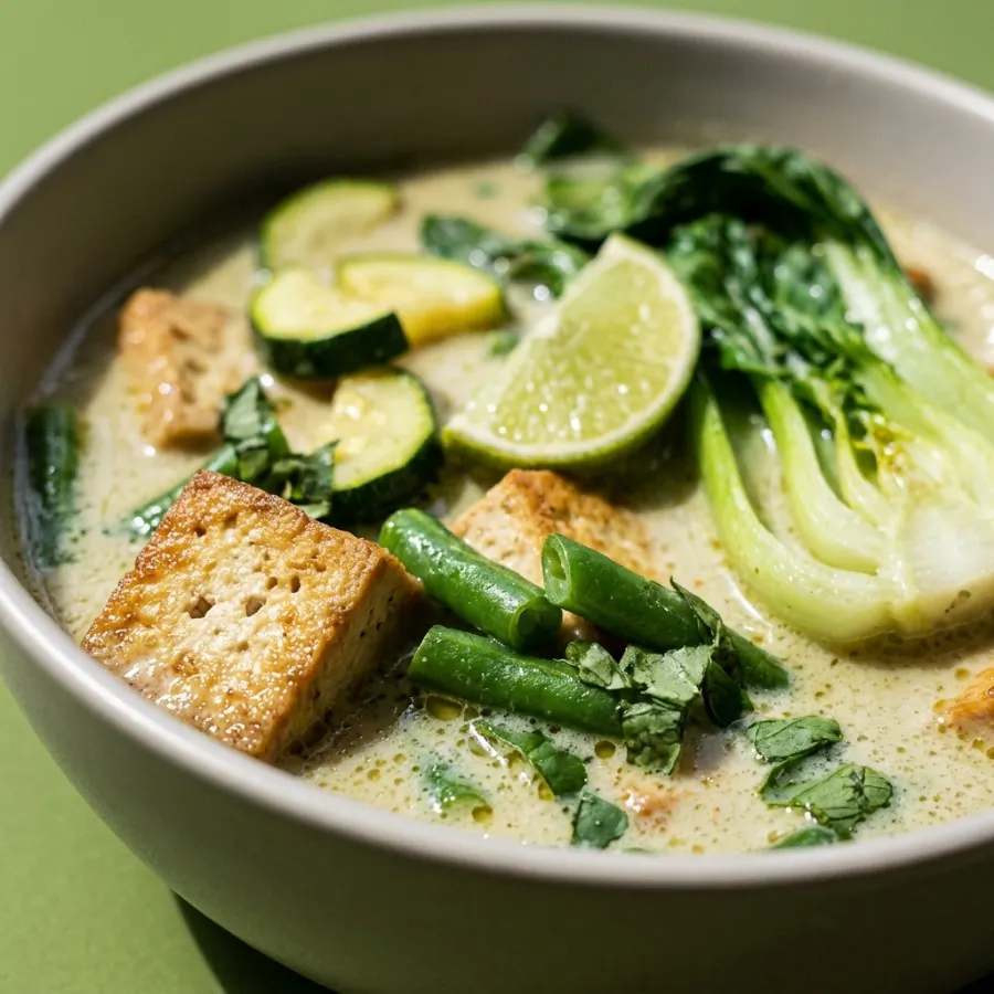 Curry verde tailandês com tofu e vagem, foto 2